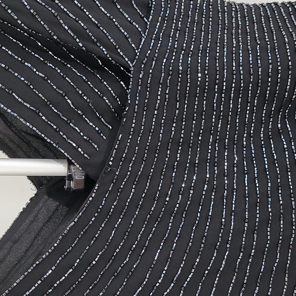 JKARA Fully Beaded Black Sleeveless Mini Tank Top SZ S - Picture 8 of 10